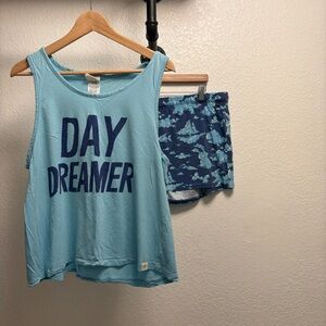Munki Munki 2pc Pajama Set Women’s Size XL Blue Cloud Day dreamer shorts & tank